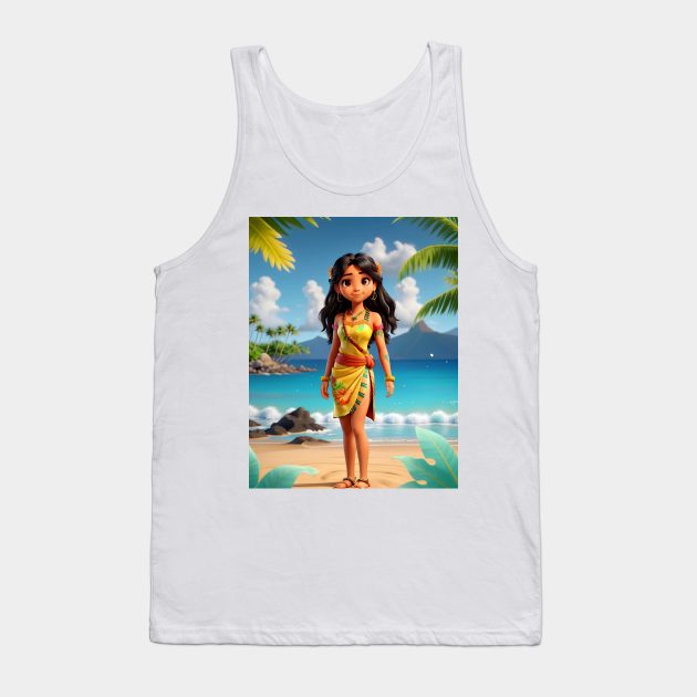 Hawaiian Girl Sticker #5 Tank Top by TrendyTees